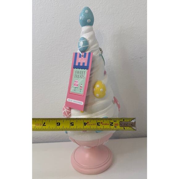 Sweet Treats PASTEL Easter Egg MACARON Tree - Glitter Egg Topper Pink Pedestal - Picture 5 of 6